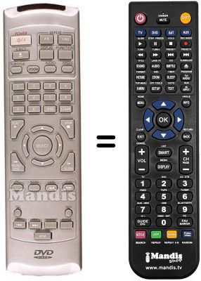 Télécommande équivalente MAJESTIC DVD 210 (ver. 2)